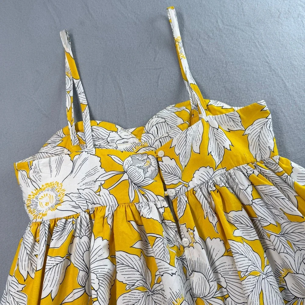 Zara Yellow Floral Tiered Maxi Dress - Picture 8 of 8